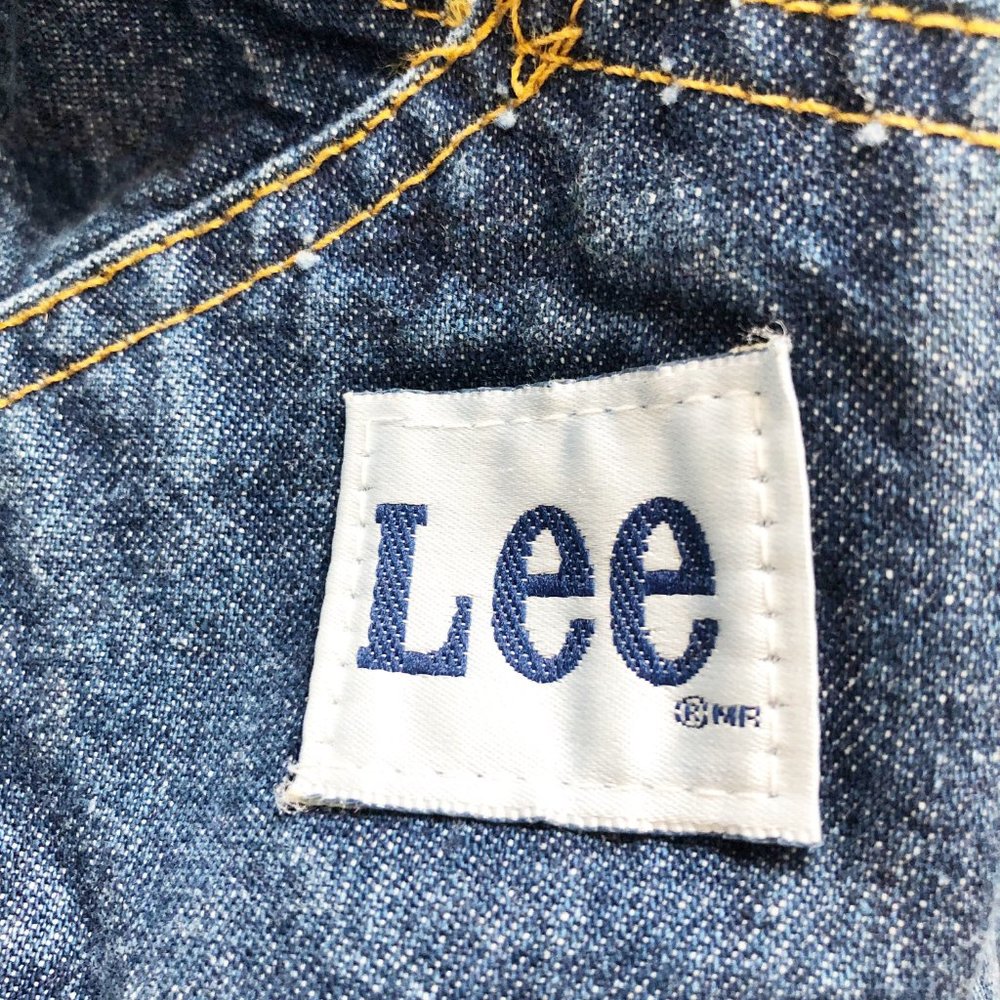 Vintage Lee's Oversized Rigid Denim High Waisted Straight Leg Mom Jean Overalls - Picture 3 of 6